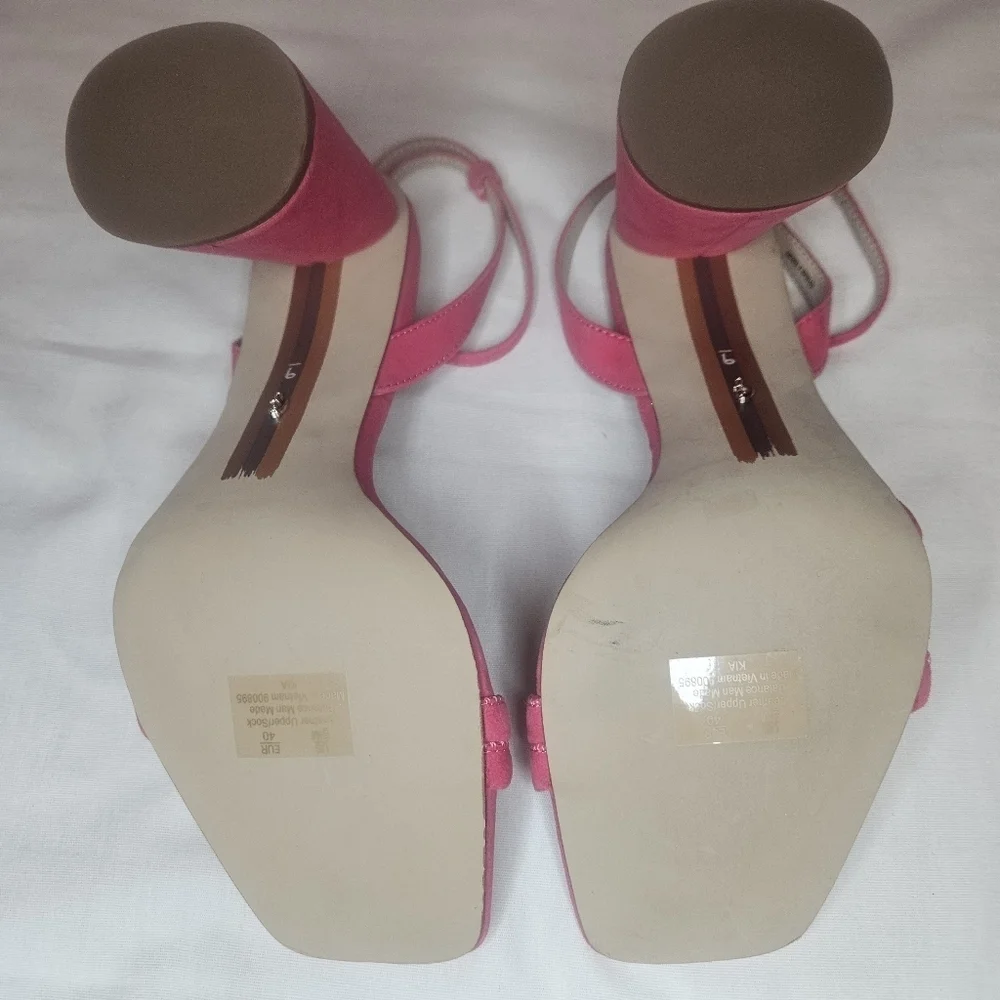 Sam Edelman Kia Fuschia Suede Heeled Sandals Retail $140 Sz 9 - Picture 14 of 16